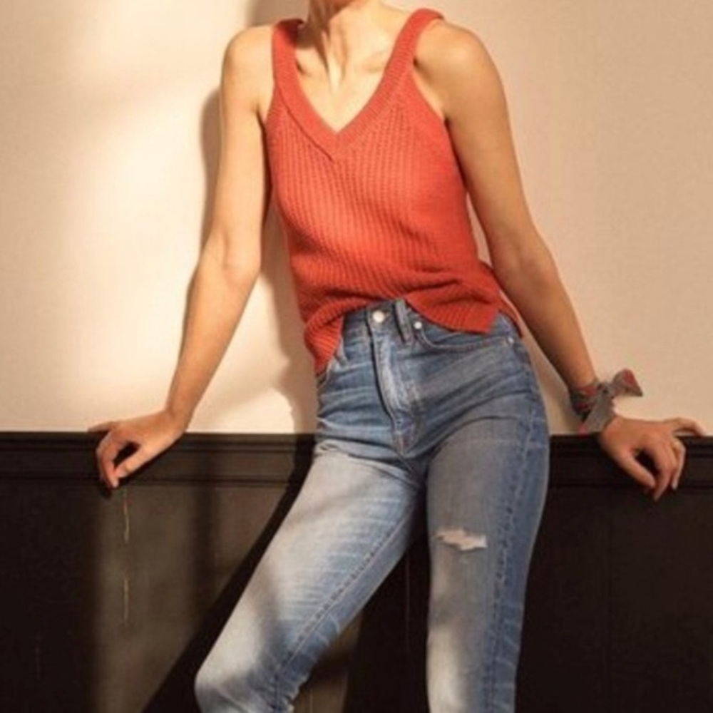 Madewell Stockton Sweater Tank in New Copper